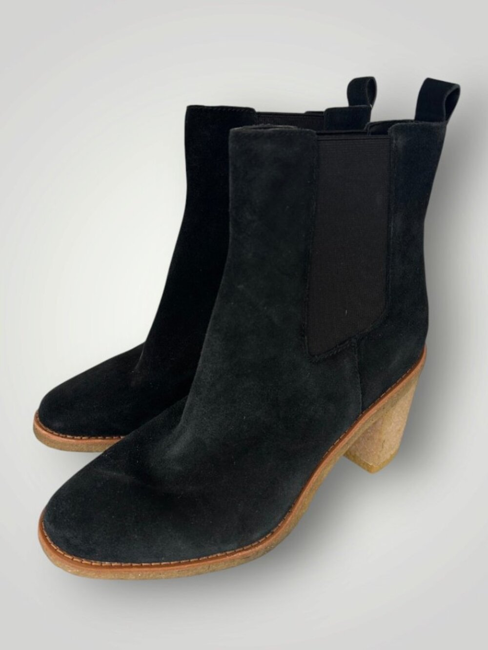 RALPH LAUREN Womans Boots Booties Suede Leather SIZE 8.5 US Black